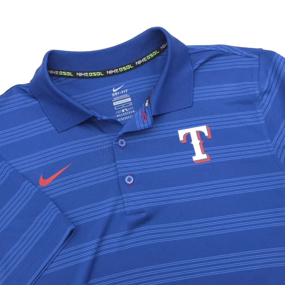Texas Rangers Shirt Polo Mens Small Blue MLB Baseball Nike Performance Apparel‎